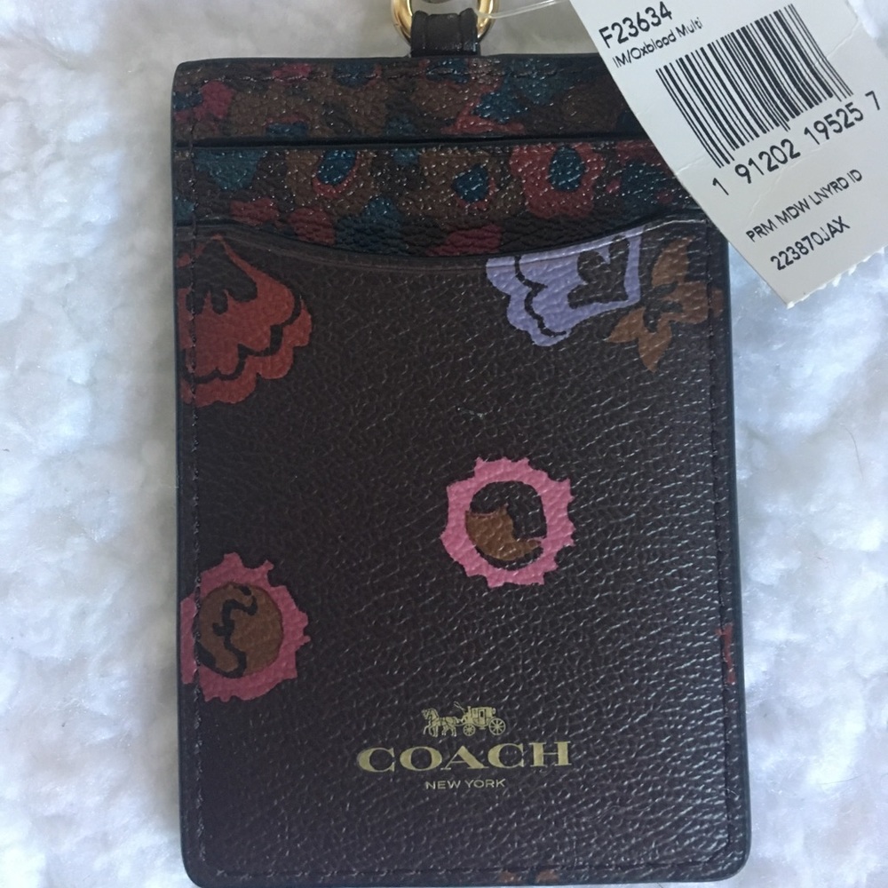Coach Leather ID Lanyard